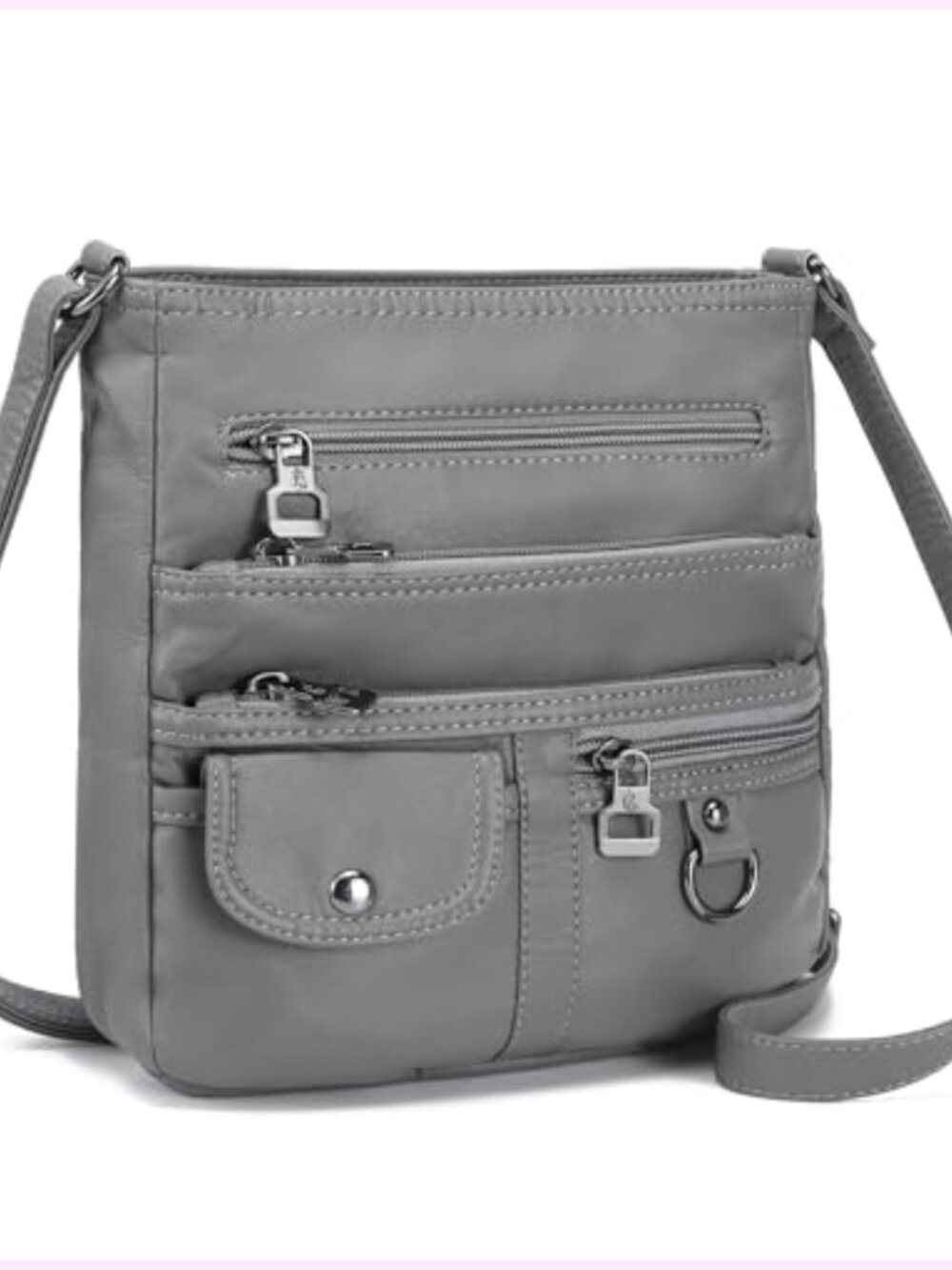 Small Multi Pocket Crossbody Bag with Adjustable Strap Faux Leather